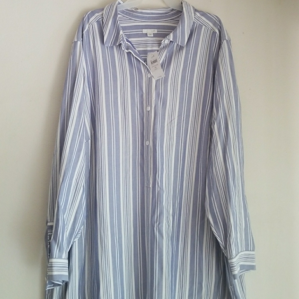 J. jill long sleeve striped dress with side pocket
